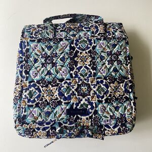 Vera Bradley Grand Hanging Organizer “Lisbon Medallion Cool” Makeup Bag Travel